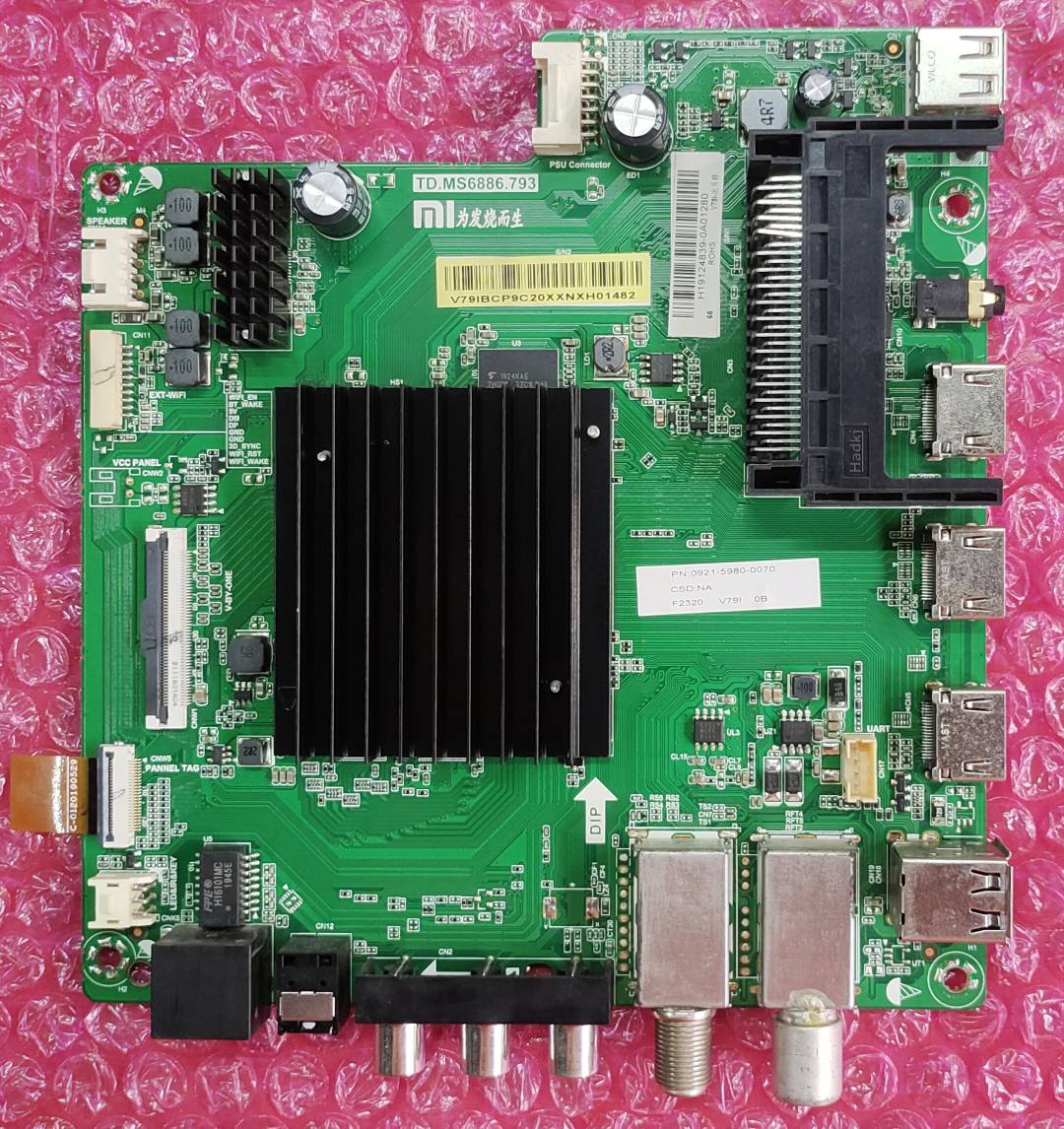 MI REDMI XIAOMI MI-L65M5-SIN ANDROID MAIN BOARD, ANDROID MOTHER BOARD, ANDROID COMBO BOARD, #WB14 image 4