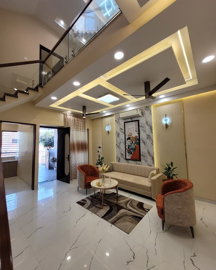 Elegant Living Room Interior Design in Chennai Homes image 4