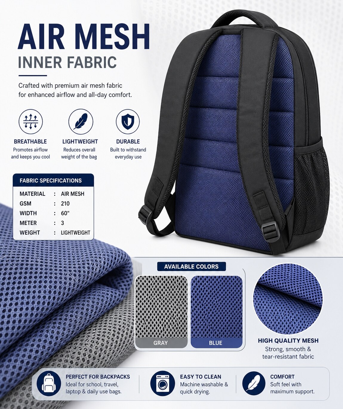 Air Mesh Backpack Fabric image 2