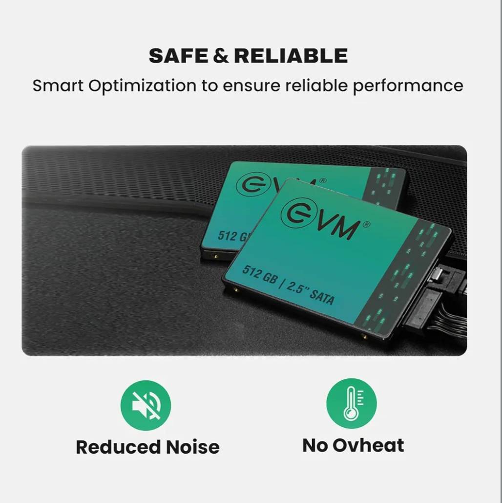 EVM 512GB 2.5 Inch SATA III Internal SSD | Up to 550MB/s Read 500MB/s Write | High Speed Storage for Laptop Desktop | 5 Year Warranty (EVM25/512GB) image 8