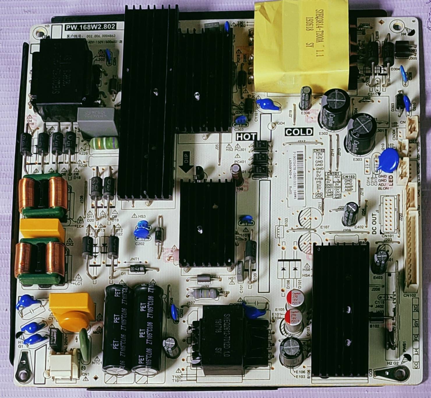 HITACHI LD55VRSOLU POWER SUPPLY BOARD, SMPS BOARD, #wb29 image 3