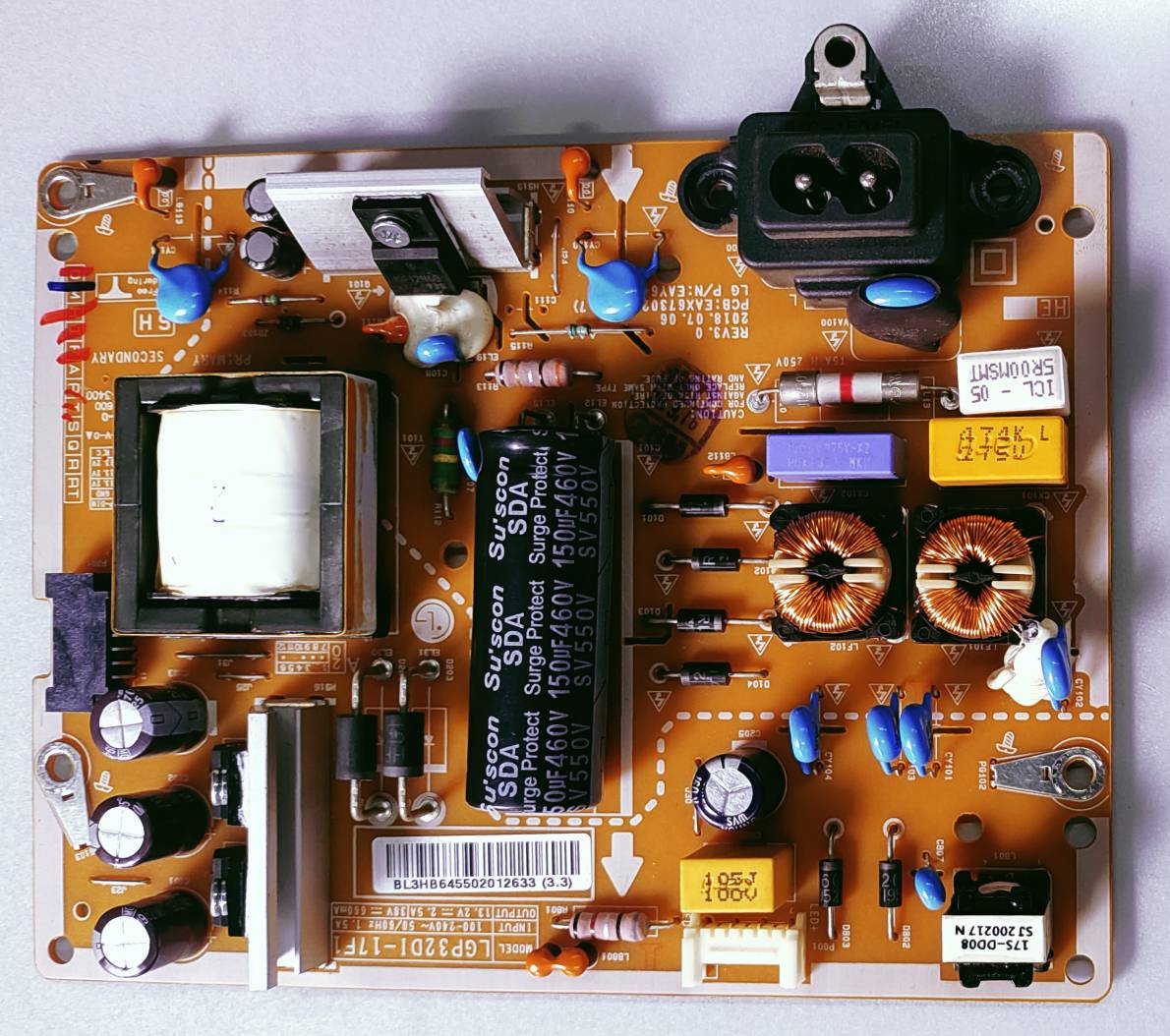 LG LED TV 32LKB28BPTE Power Supply Board, LG LED TV 32LKB28BPTE Smps Board, LG LED TV 32LKB28BPTE Power PCB Supply Board, #wb48 image 3