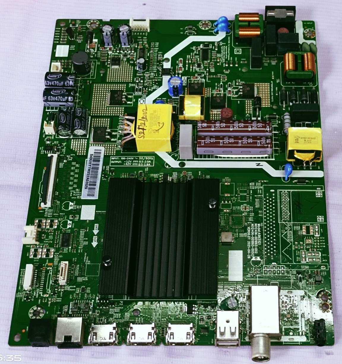 SANSUI 4K Android Main Board, Mother Board, #wb28 image 2
