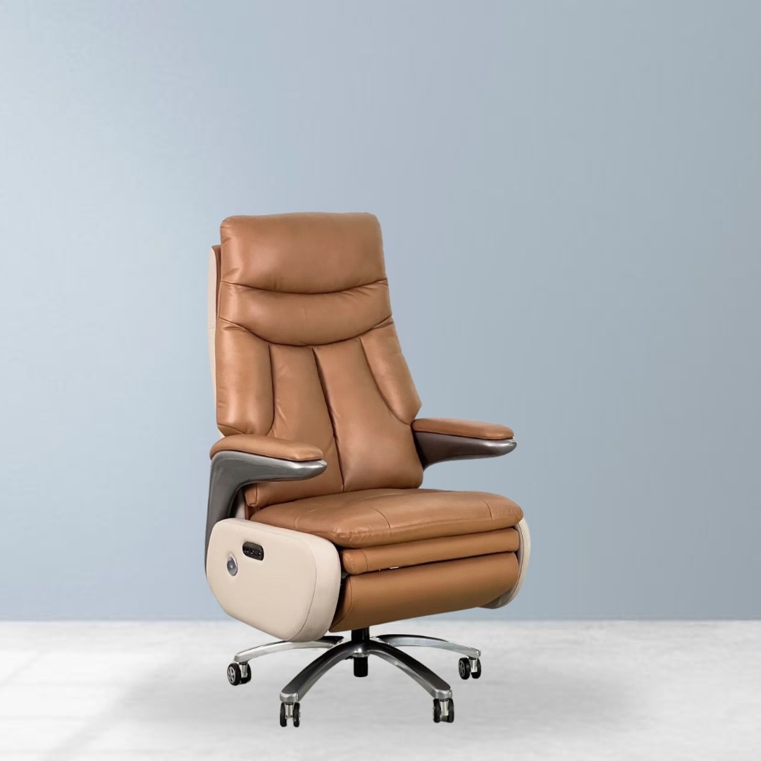 Electric Recliner Chair in Delhi | Premium Leatheritte Finish Recliner – Aadinath Furniture image 3