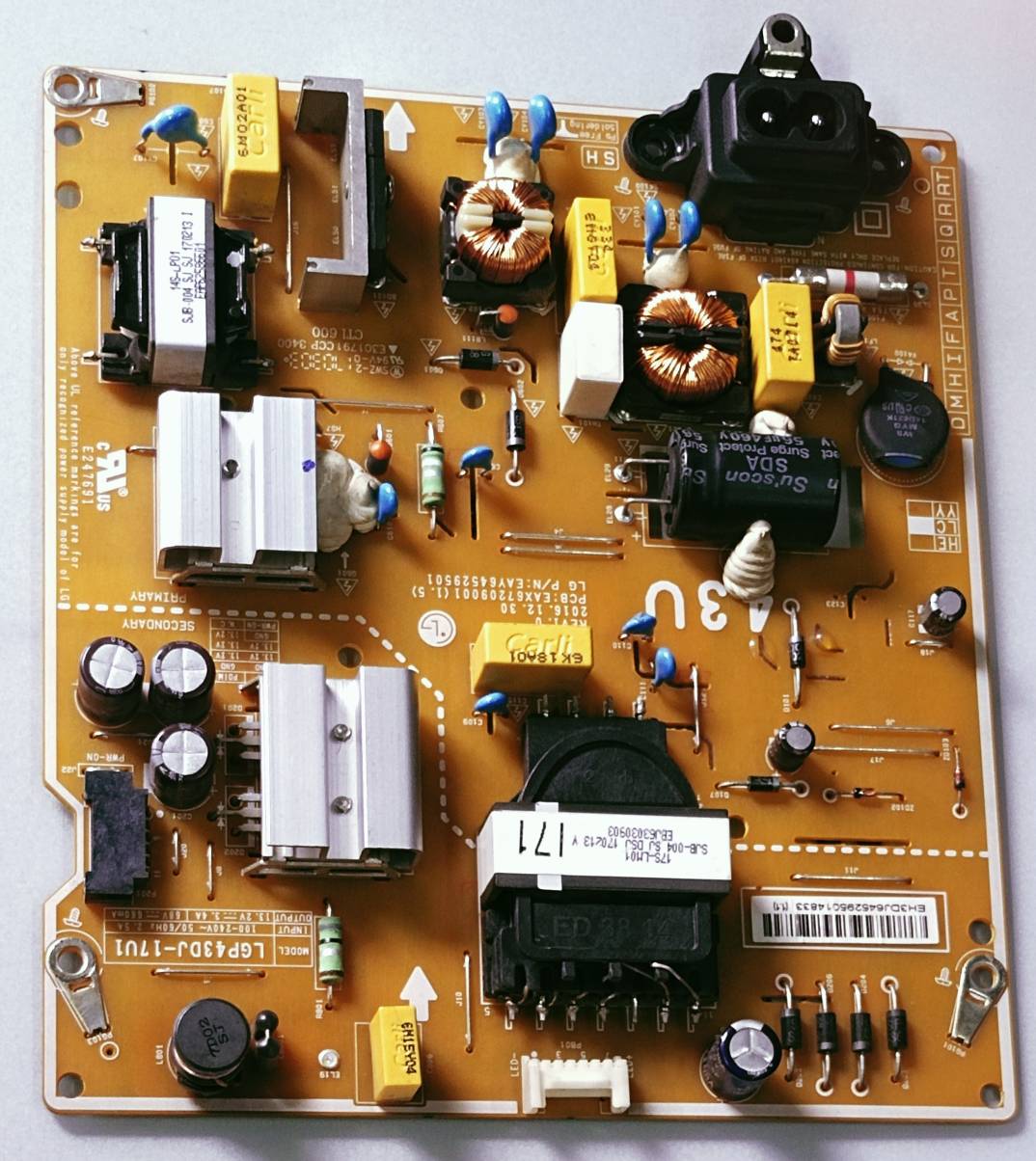 LG LED TV 43LJ554T-TA Power Supply Board, LG LED TV 43LJ554T-TA Smps Board, LG LED TV 43LJ554T-TA Power Supply PCB Board, image 2