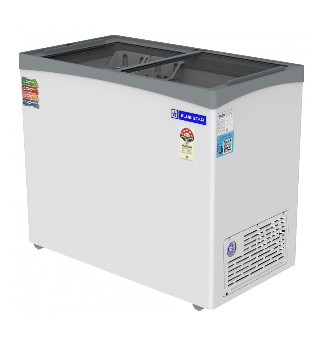 Bluestar glass top deep freezer small 200 litres centre open image 2
