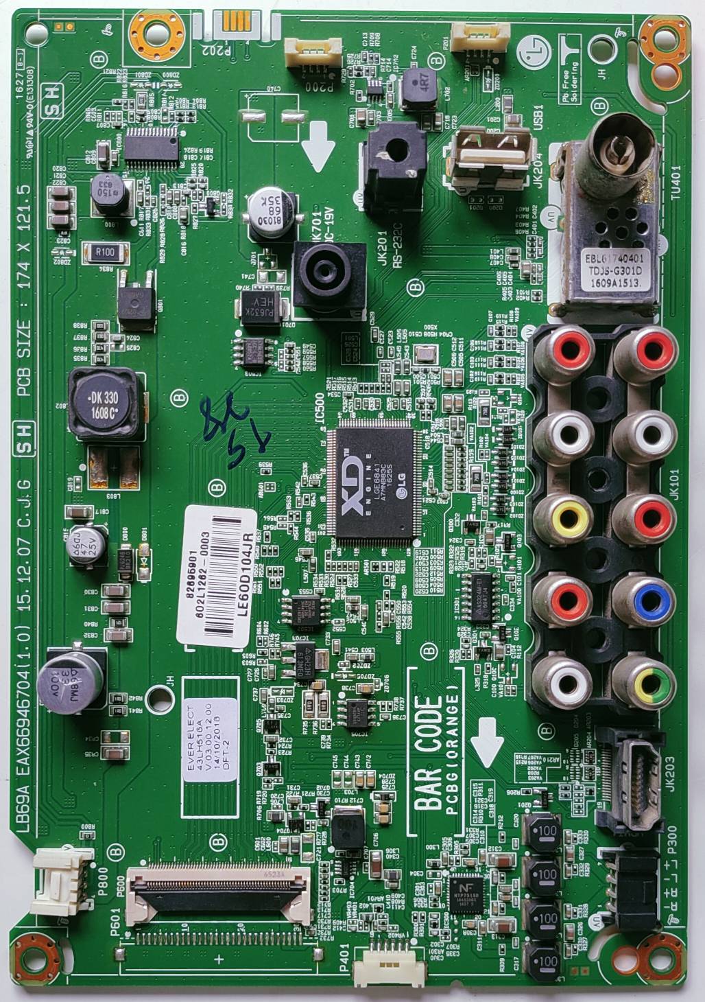 LG 43LH516A-TE LED Full HD TV Motherboard, Main Board, Main PCB image 4