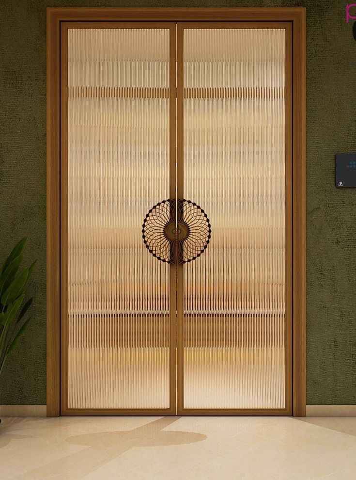 Premium Pooja Room Design with Fluted Glass Doors and Brass Bell Detailing | Porur image 3