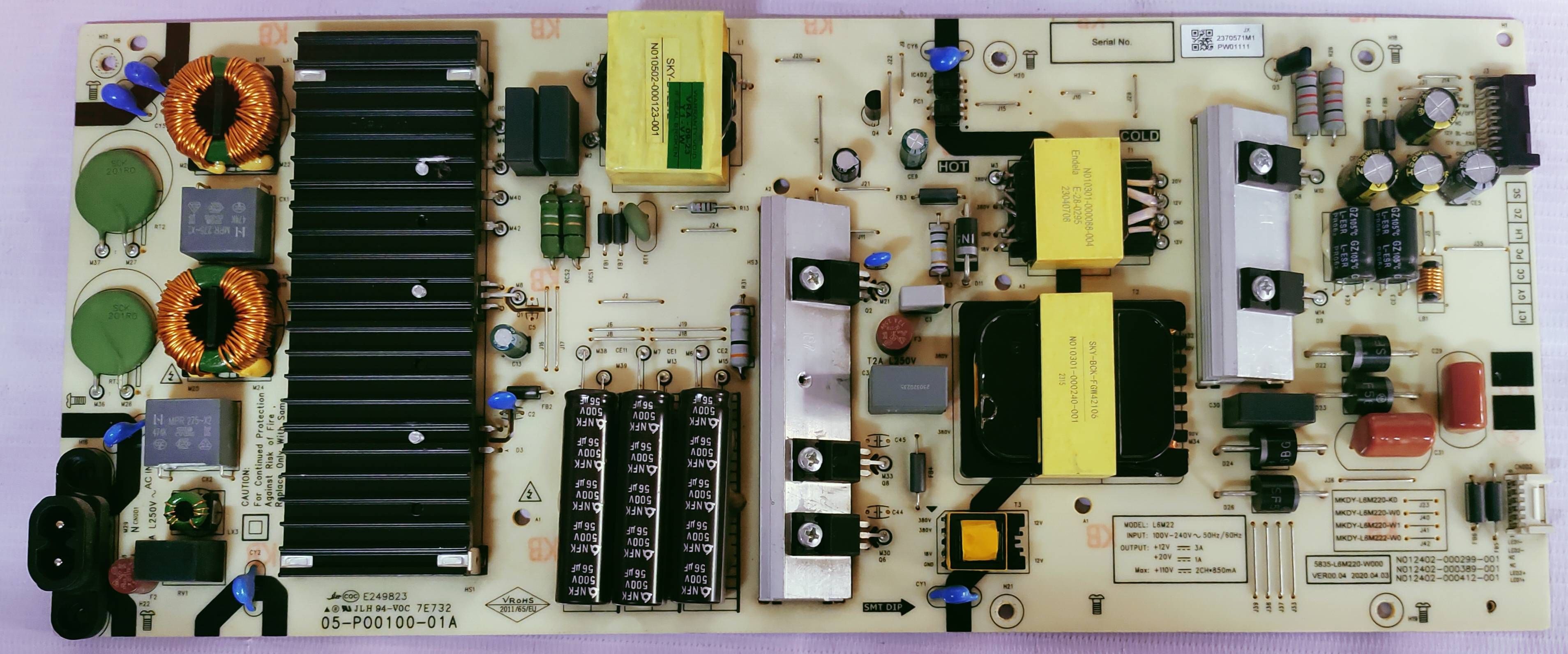 CROMA LED O65UGCO24601 POWER SUPPLY BOARD #Wb29 image 3
