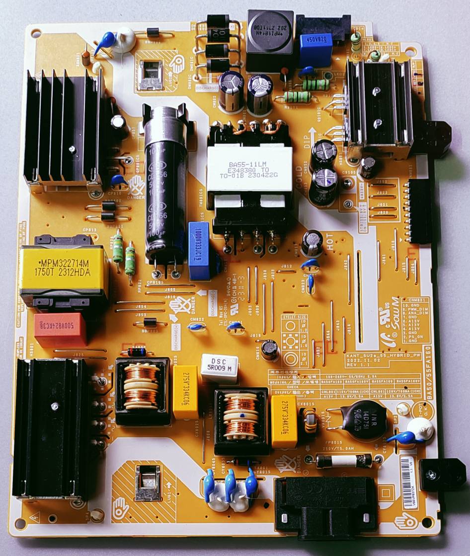 SAMSUNG LED TV UA55AU7700 Power Supply Board, SAMSUNG LED TV UA55AU7700 Smps Board, SAMSUNG LED TV UA55AU7700 Power Supply PCB Board, #wb52 image 2