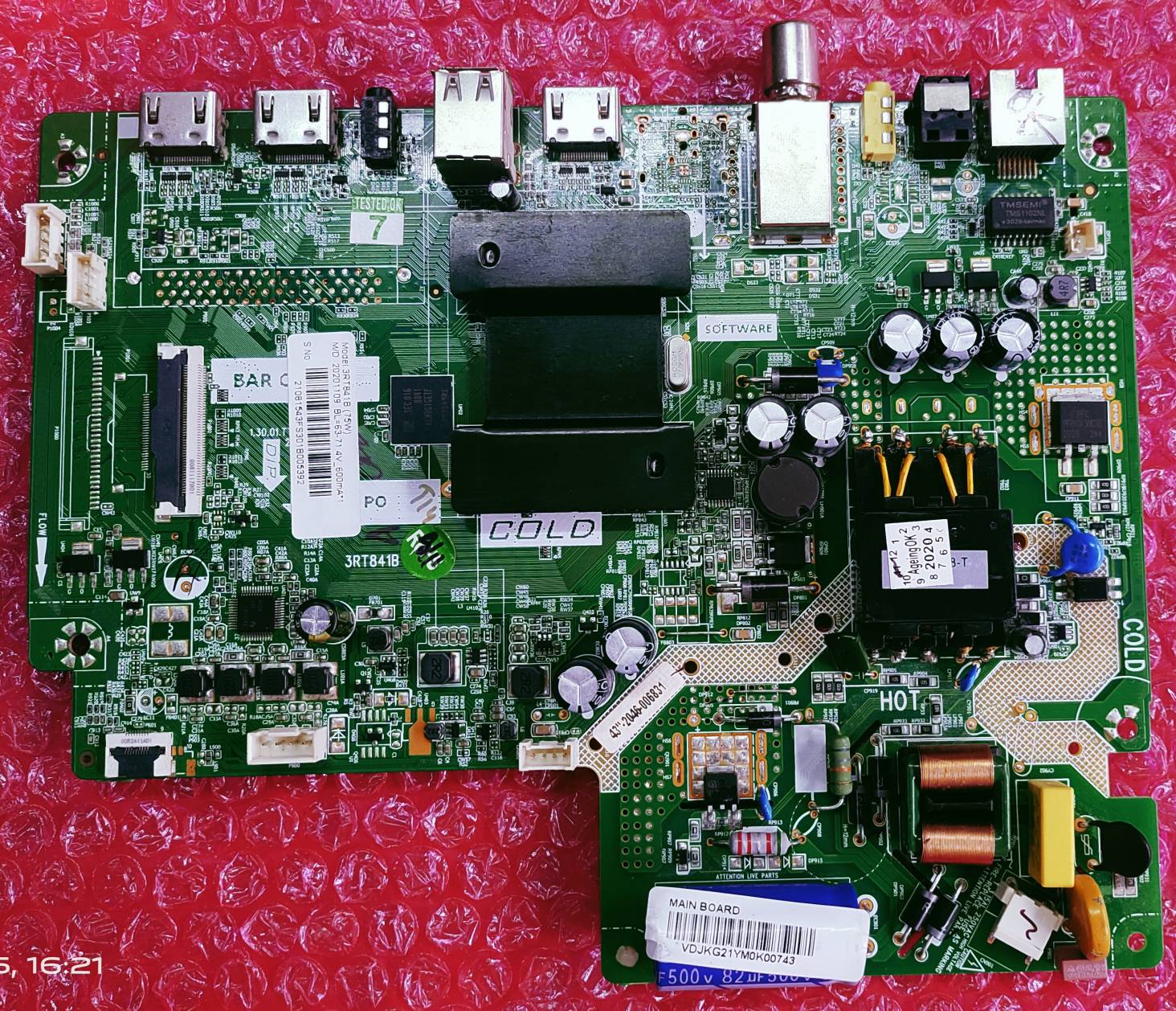 LLOYD 43FS301B ANDROID MAIN BOARD, ANDROID MOTHER BOARD, ANDROID COMBO BOARD, #WB16 image 3