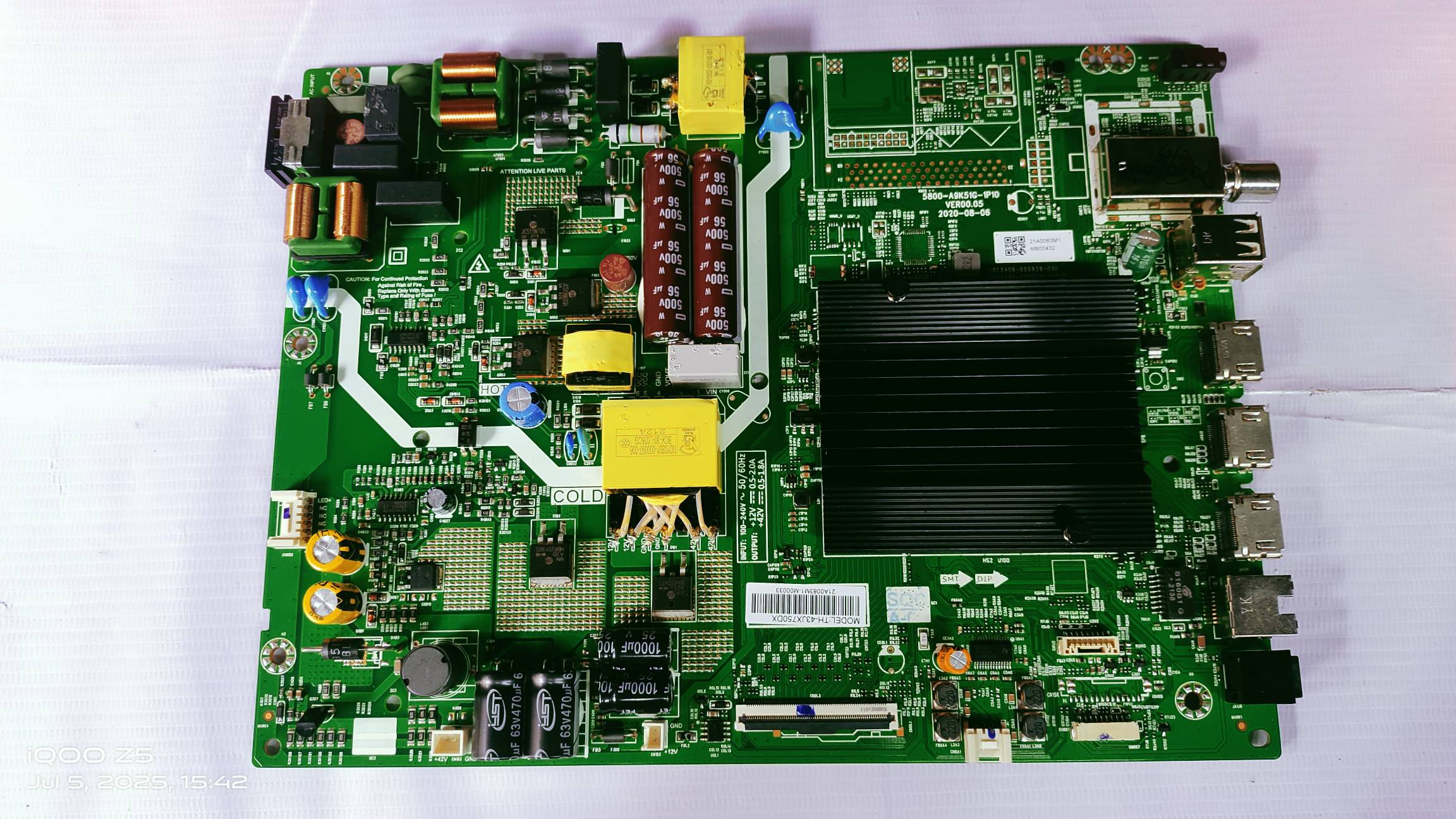 New PANASONIC 4k TH-43JX750DX ANDROID MOTHER BOARD #WB 34 image 4