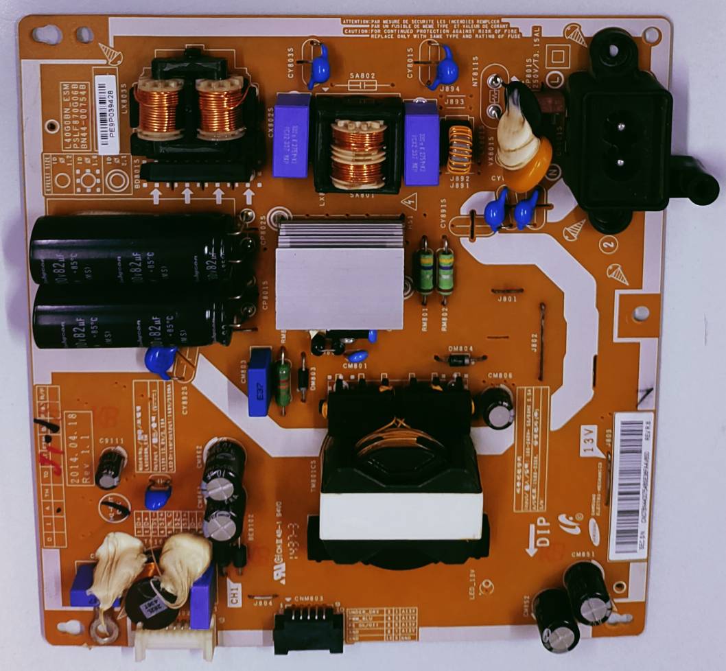 SAMSUNG LED TV UA40H4200AR Power Supply Board, SAMSUNG LED TV UA40H4200AR Smps Board, SAMSUNG LED TV UA40H4200AR Power Supply PCB Board, #wb50 image 2