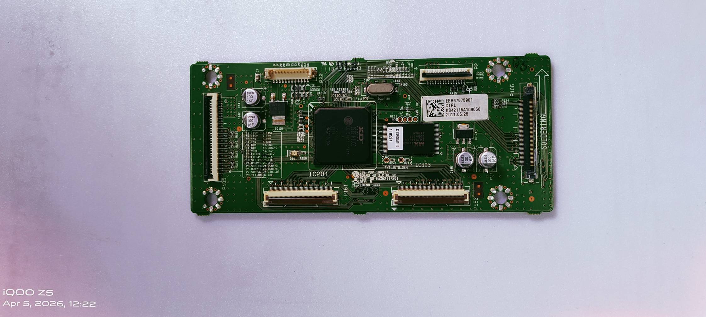 LG Plazma 42PT350R Logic baord Part No. EBR67675901 CTRL image 3