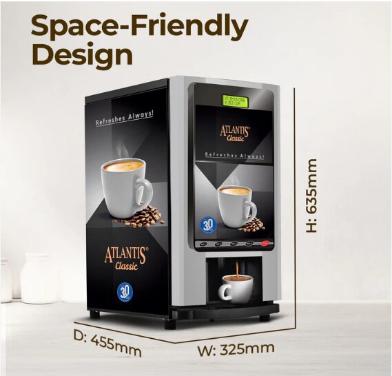 ATLANTIS CLASSIC 4 Lane Tea & Coffee Vending Machine 3 Ltrs hot Tank

 image 3