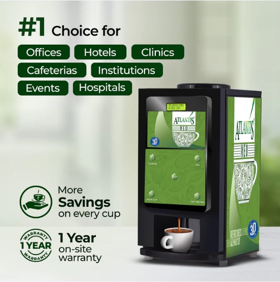 ATLANTIS NEO 2-Lane Tea and Coffee Vending Machine - Dedicated Hot Water

 image 3