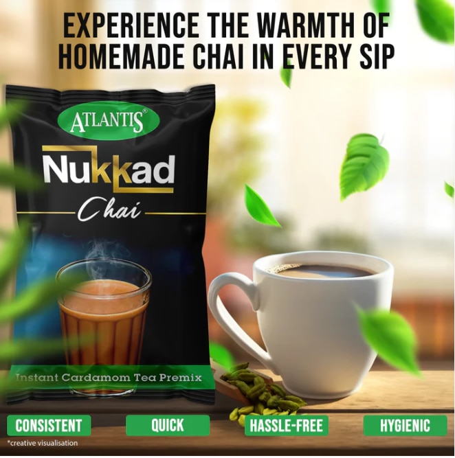ATLANTIS Nukkad 3-in-1 Cardamom Tea Premix – 1kg Pack for Vending Machines | Strong Taste, No Milk or Sugar Needed image 4