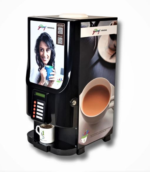 GODREJ VENDING Ecostar Coffee & Tea Machine – 2 Canister Tabletop Automatic Premix Brewer for Instant Hot Beverages at Home & Office image 2