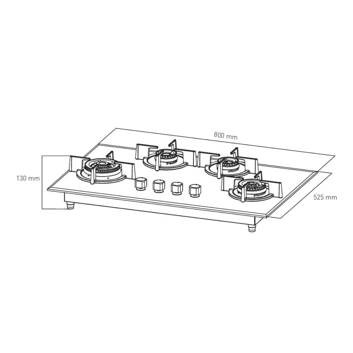 Centuro 4B 80 T AI Auto Ignit Hob 4 Burner image 4