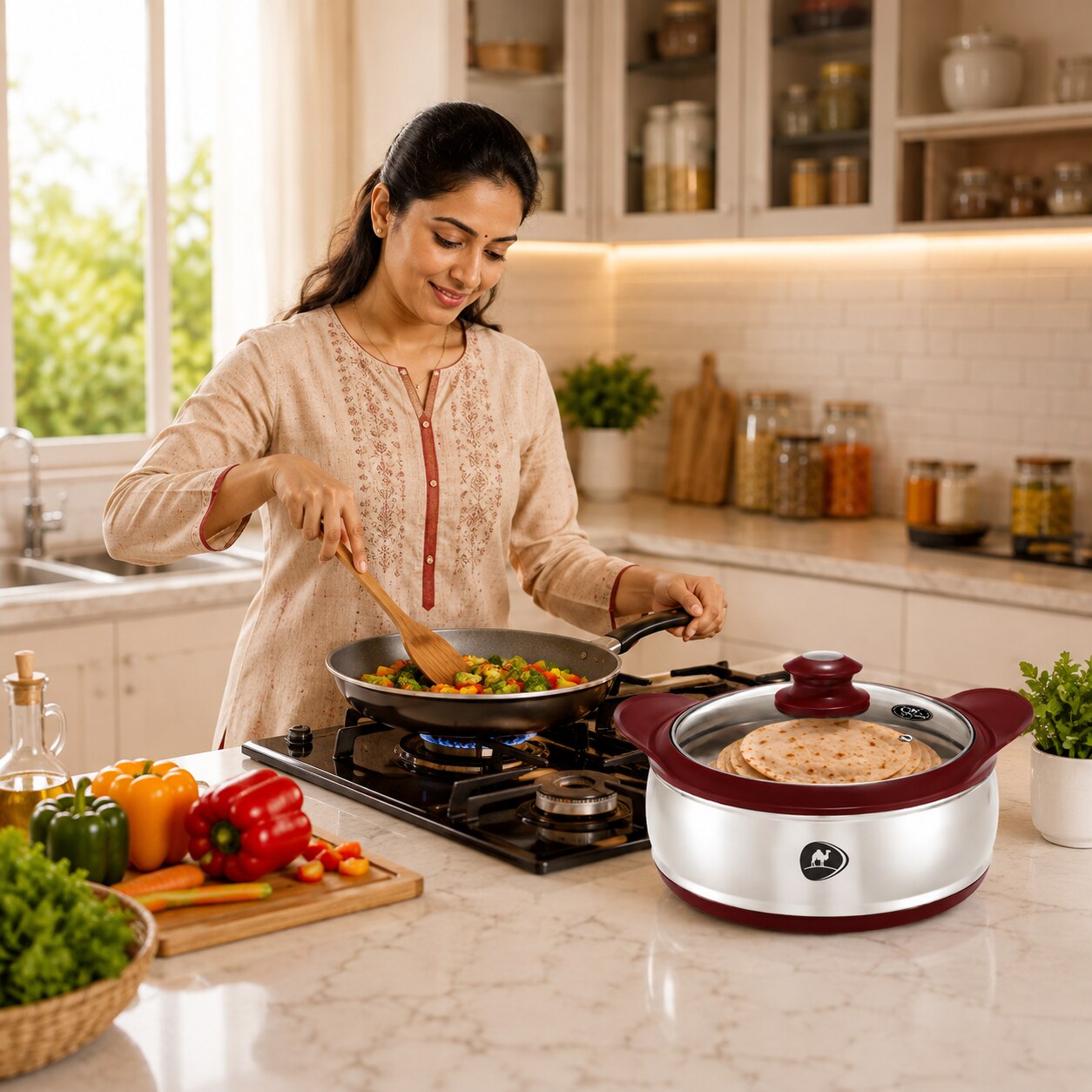 Round Stainless Steel Insulated Casserole image 4