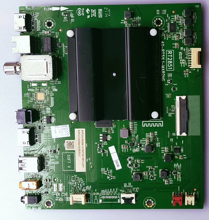 TCL / IFFALCON 4K Android Tv New Mother Board Model No.43P8,  BOARD NUMBER 
RT2851
40-RT51L1-MAB2HG Main PCB #wb56 image 4