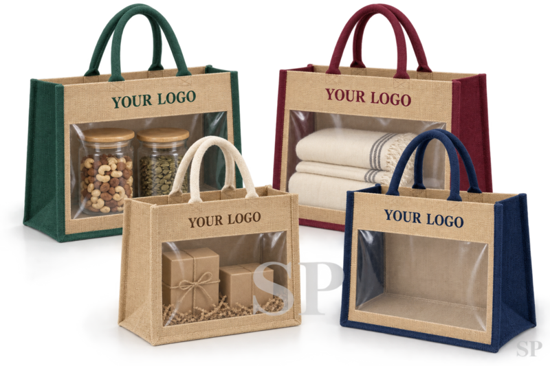 Jute Bags with PVC Window image 2