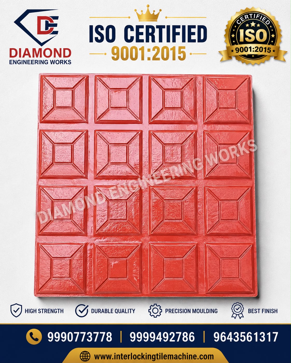 Plastic Chequered Tile Moulds image 4