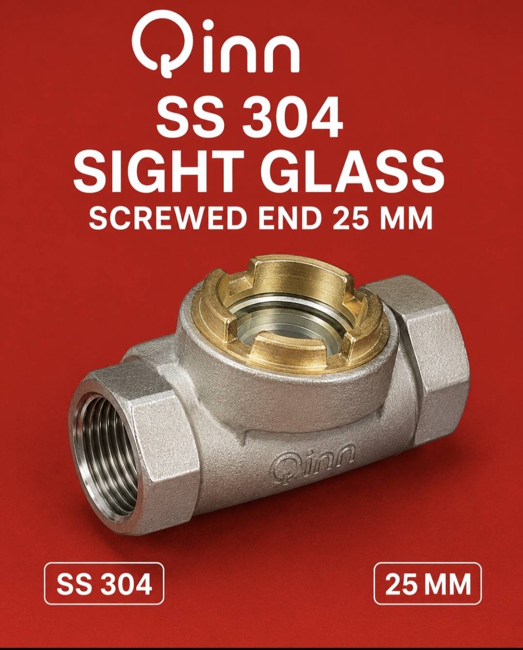 QINN SS 304 SIGHT GLASS SCREWED END  image 2