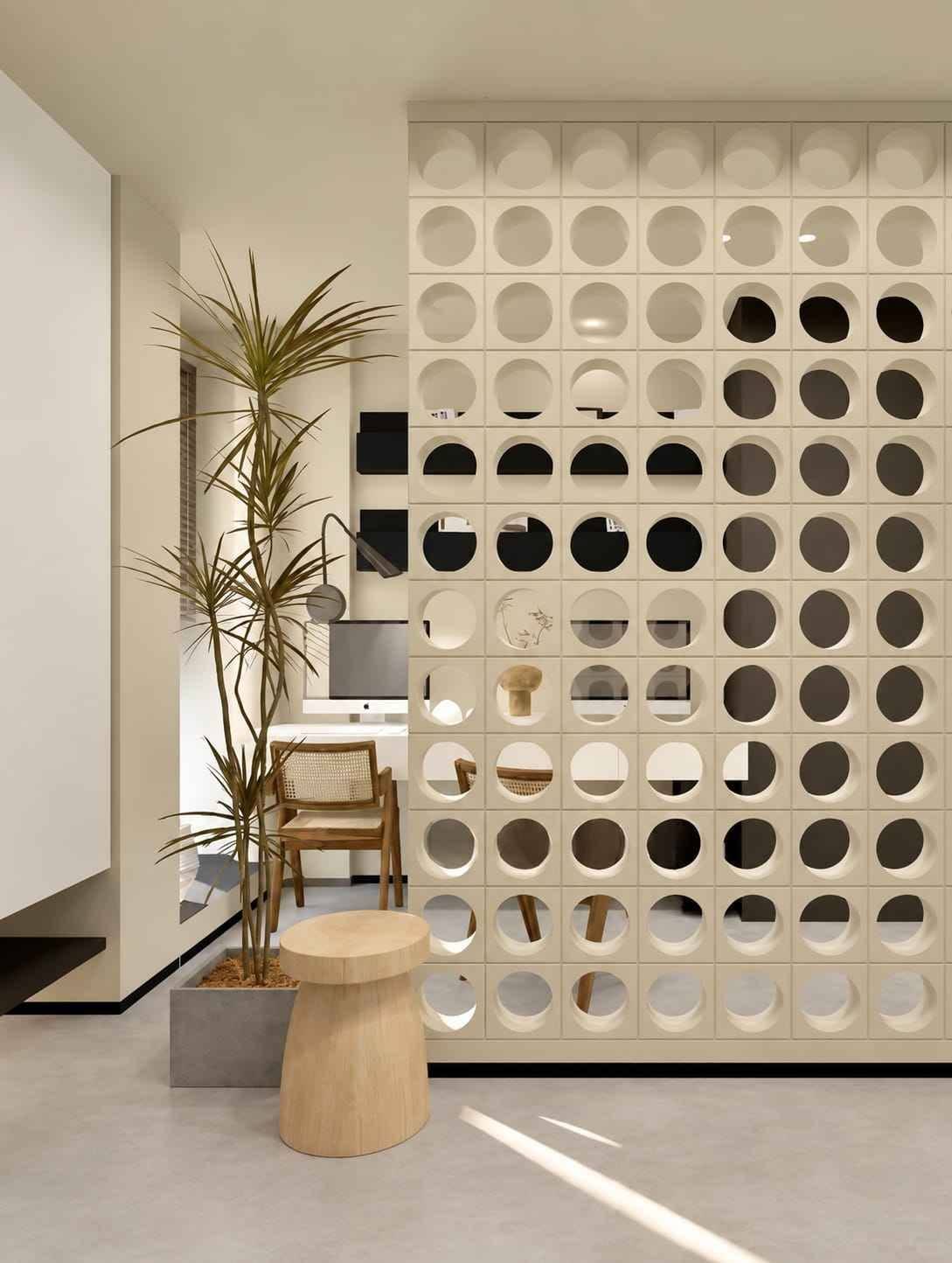 Gold Geometric Partition with Arched Wash Area Design | Adyar image 3