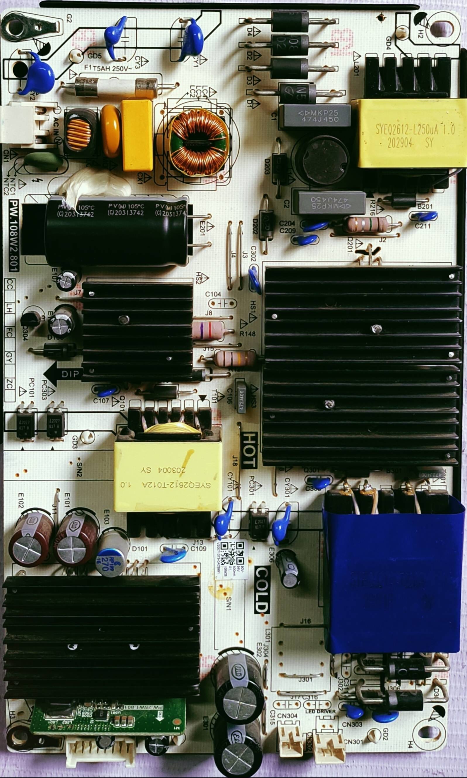 ONIDA 43FIF POWER SUPPLY BOARD, SMPS BOARD,#wb29 image 3