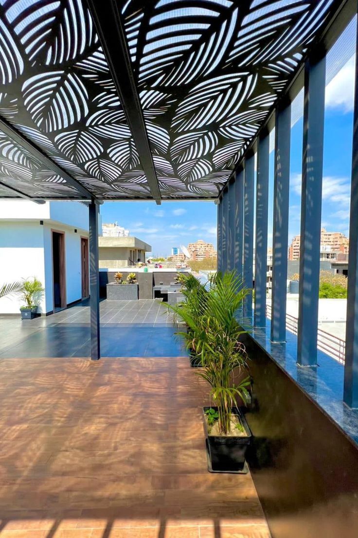 Terrace Pergola Installation with Sleek Modern Designs Chennai image 3