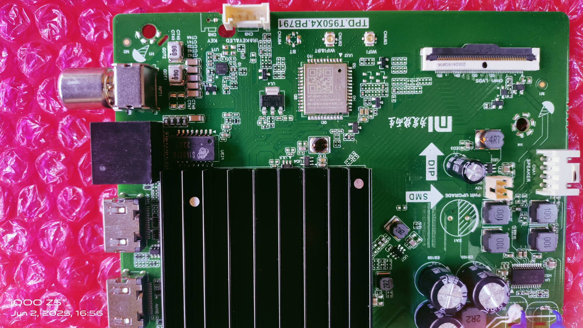MI REDMI XIAOMI TPD.T950X4.PB791 ANDROID MAIN BOARD, ANDROID MOTHER BOARD, ANDROID COMBO BOARD, #WB12 image 2