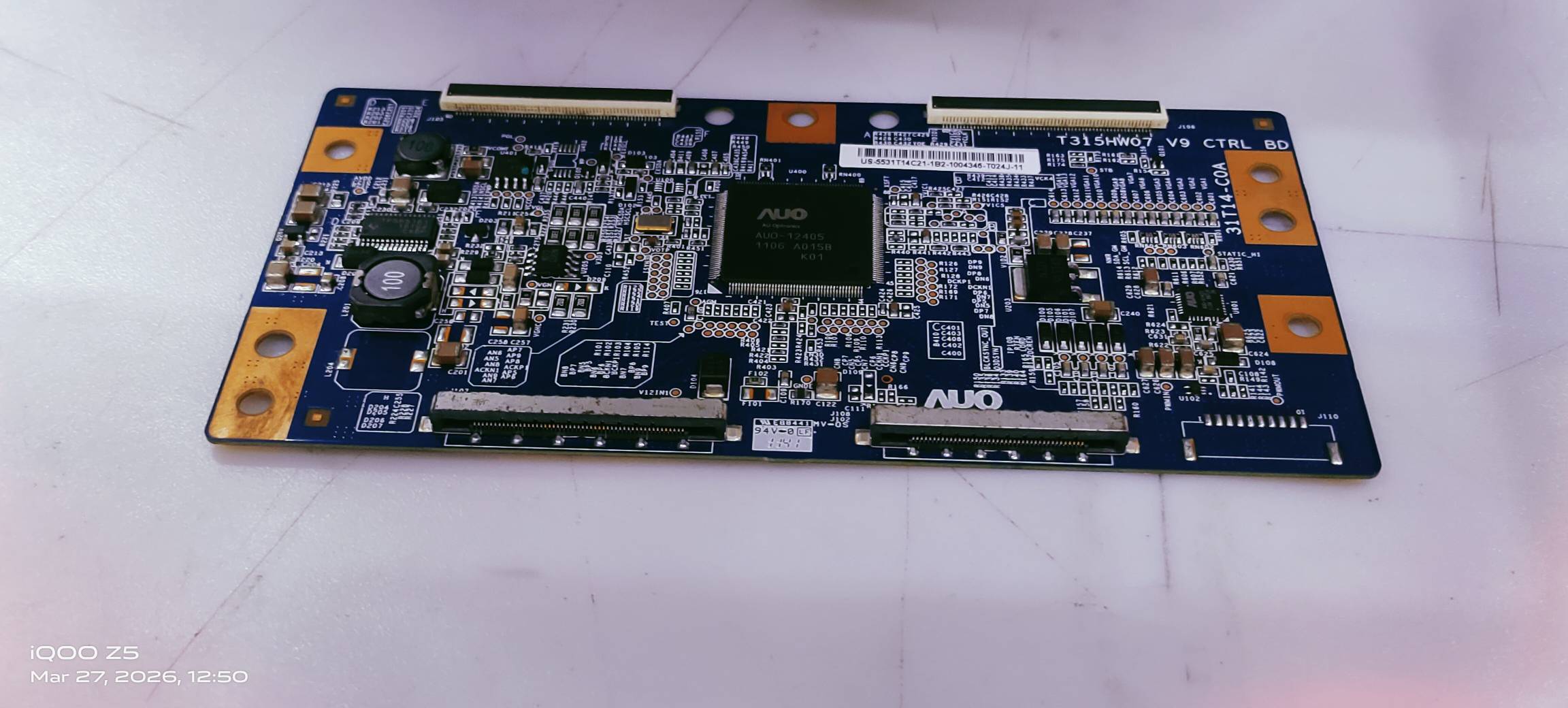 AUO TCON T315HW07 V9 CTRL BD 31T14-V04 LED TV PART NO.US-5531T14C21 image 2