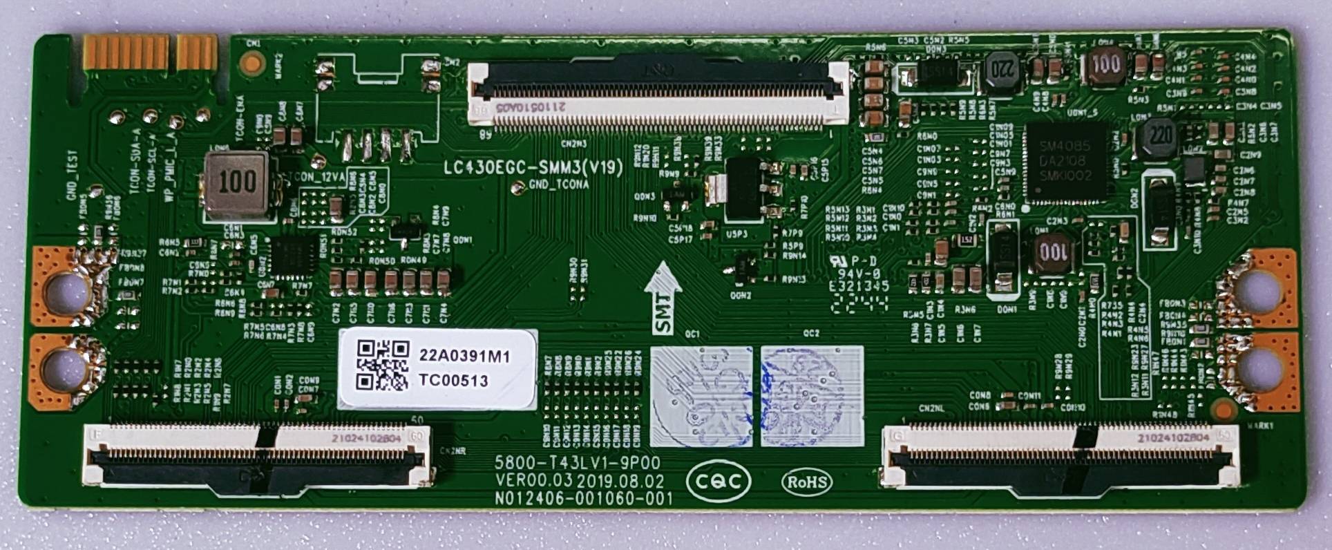 LG 43" LED TV 4K TCON PART NUMBER LC430EGC-SMM3(V19) image 6