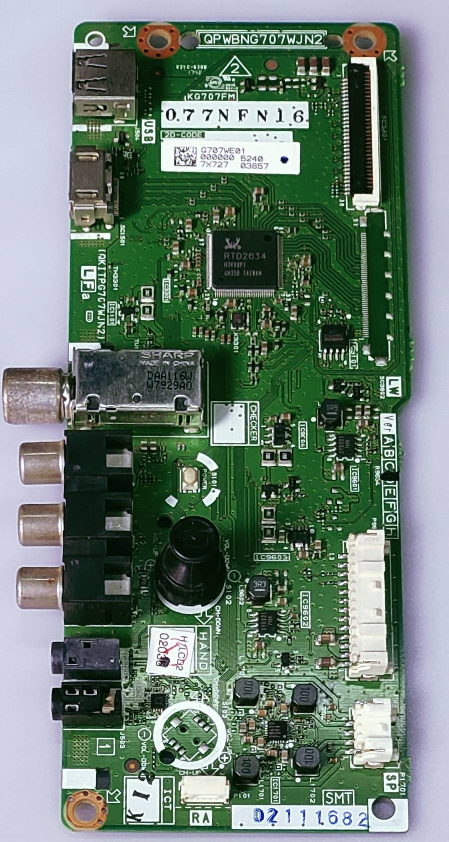 SHARP LC-32LE185M Led TV Mother Board, Main Board, #wb42 image 6