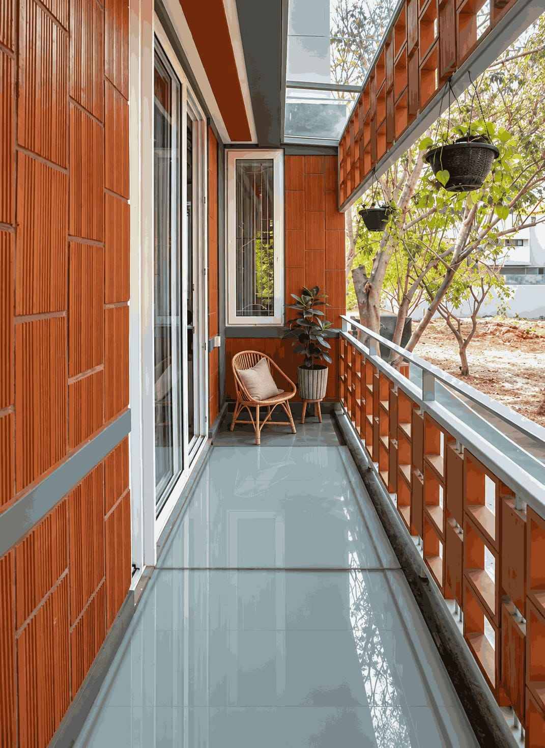 Terracotta Garden Balcony with Vertical Greenery | Chengalpattu image 2