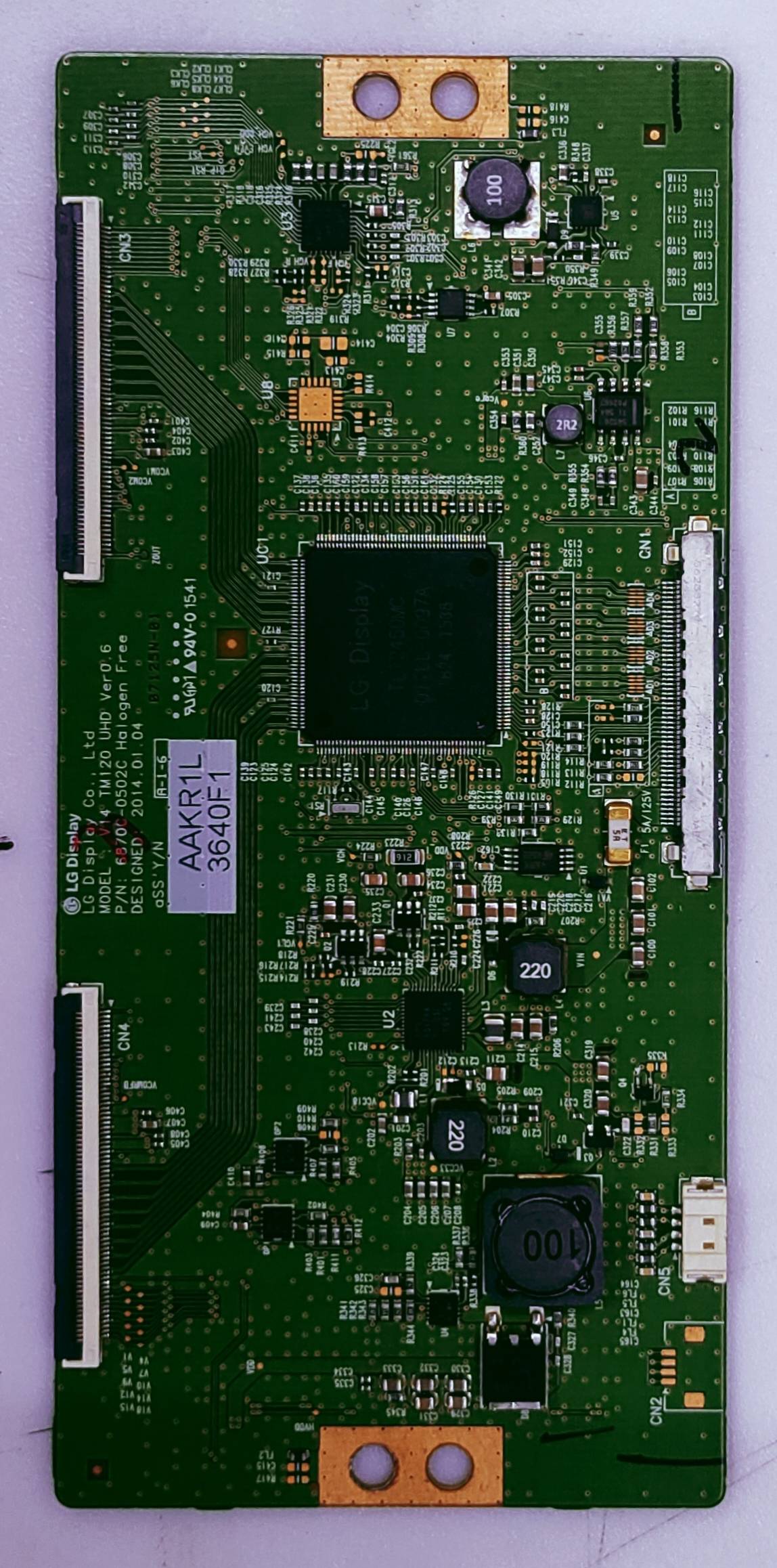 LG  AAKR1L 3640F1 T-con No.V15,TM120 UHD VER0.6 P/N 6870C-0502C (GESI GNED 2014.01.04  image 4