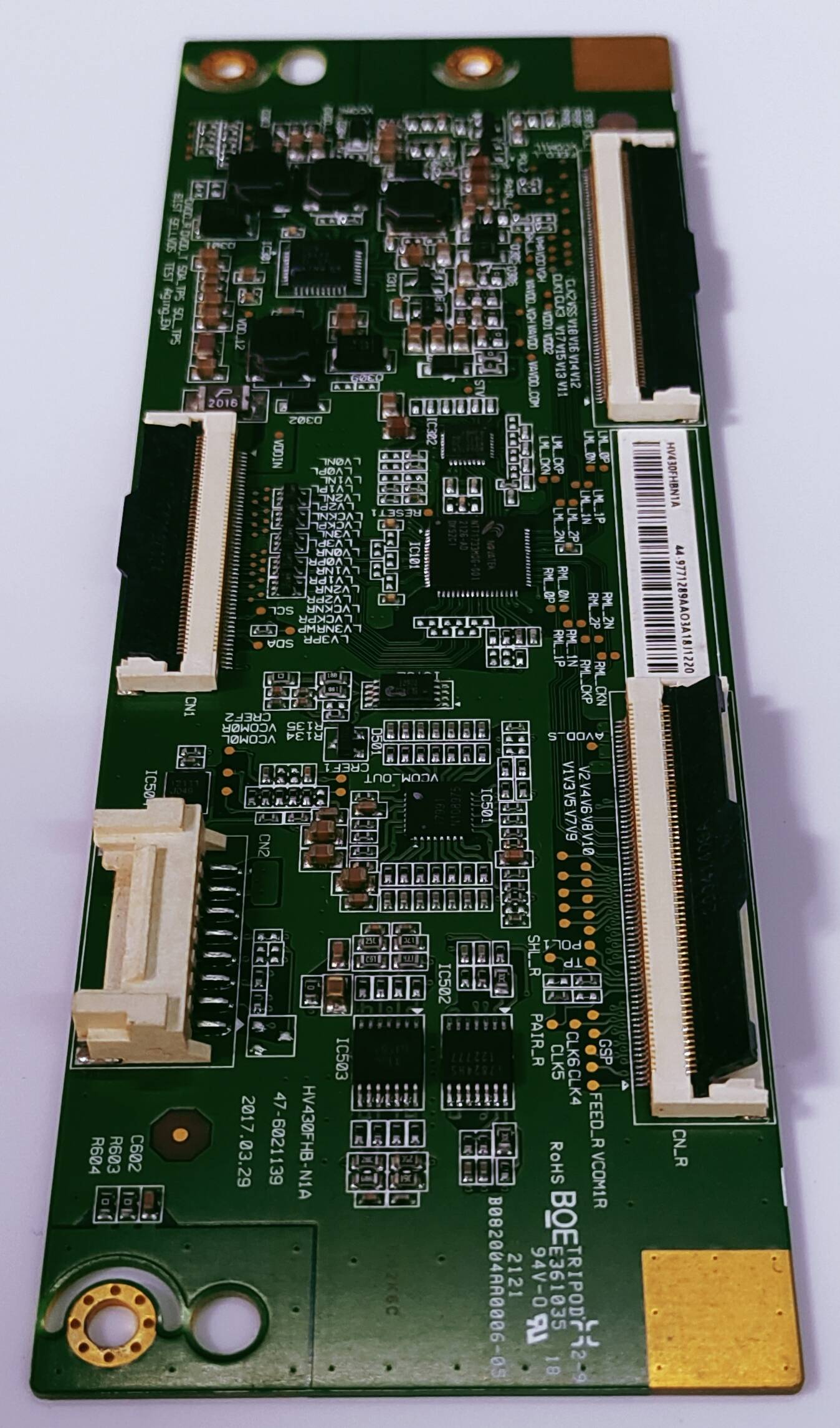 SAMSUNG  UA43T770AUEXXL LED TV TCON PART NUMBER.
HV430FHBN1A   image 7