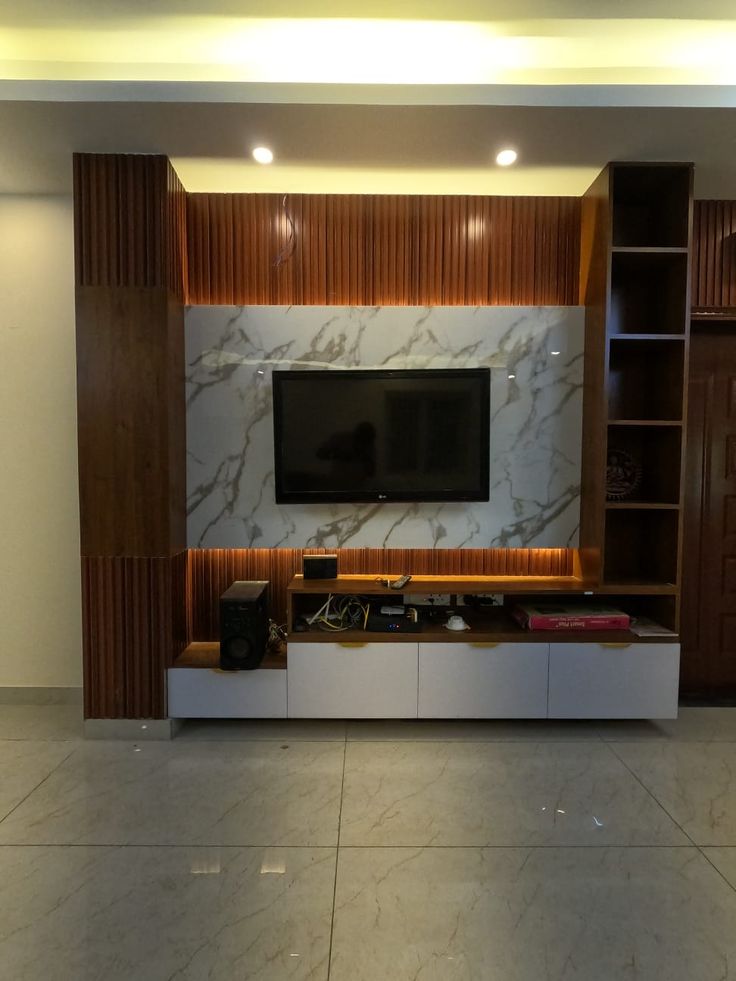 Luxury TV Unit Wall Panelling in Chennai image 2