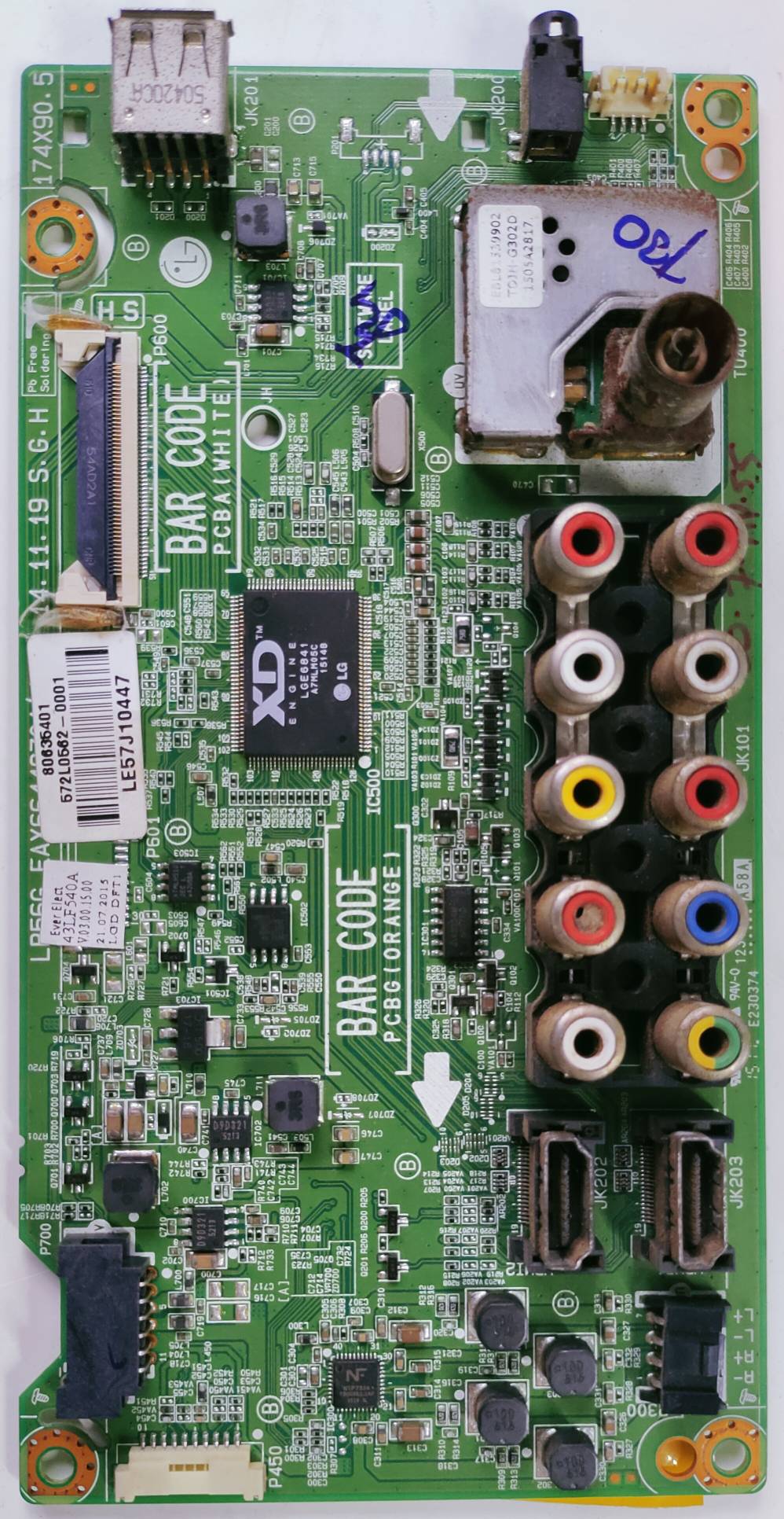 LG 43LF540A-TB LED Full HD TV Motherboard, Main Board, Main PCB image 4