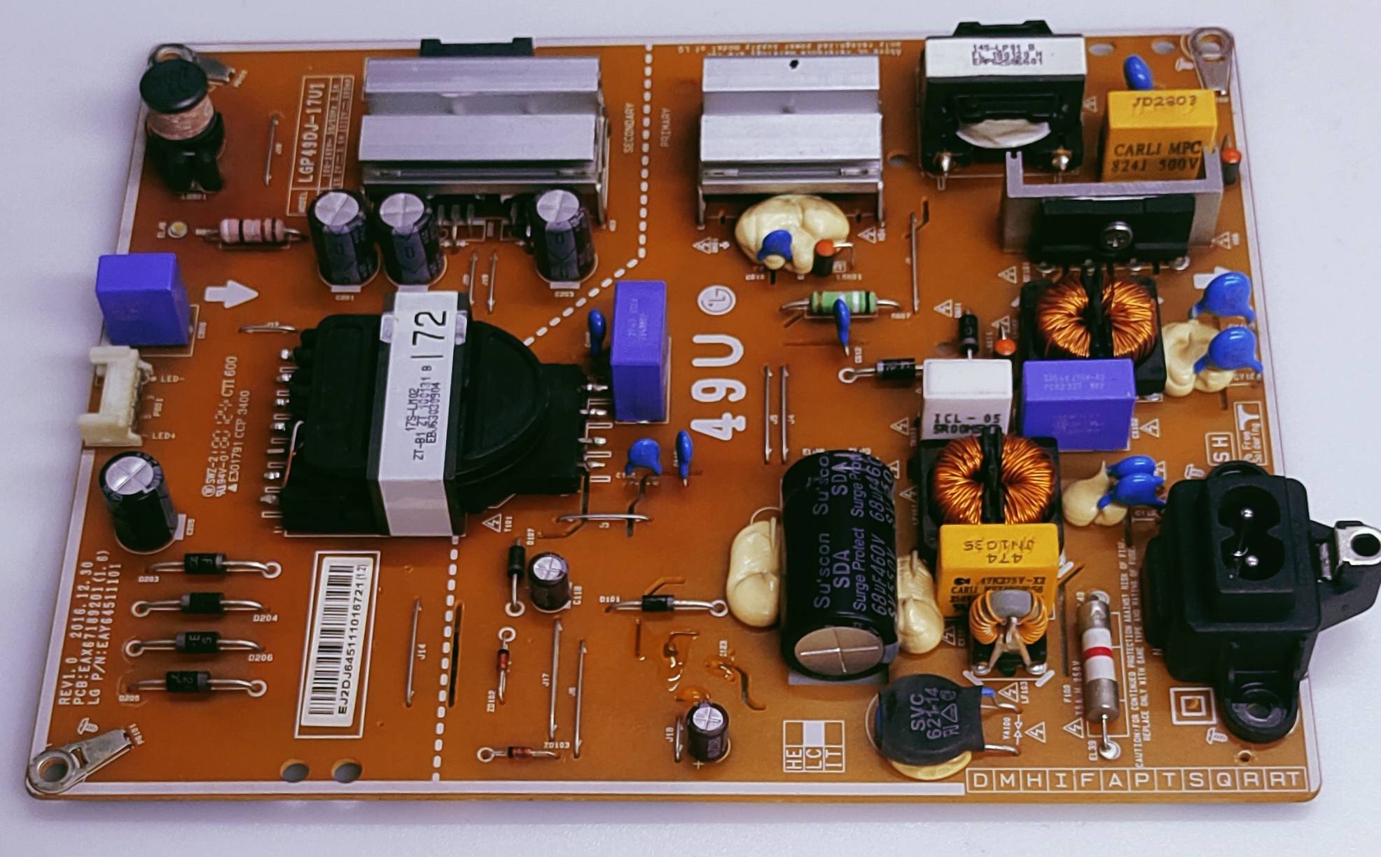 LG 49UJ632-TA LED TV POWER SUPPLY BOARD image 4
