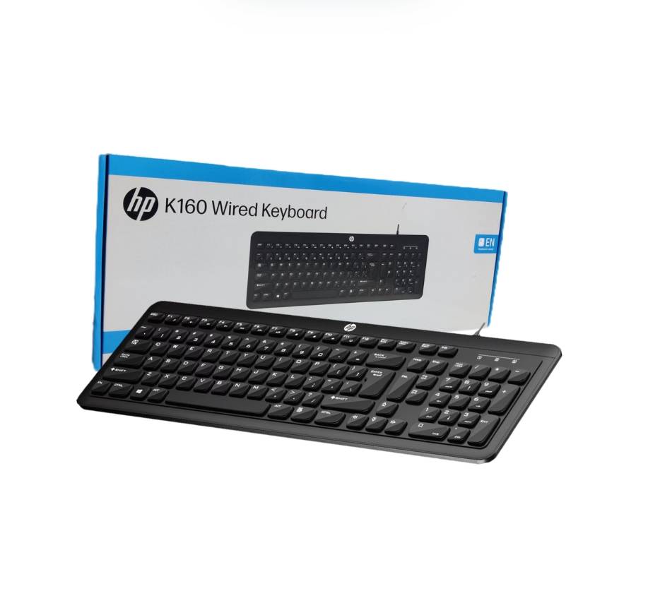 HP K160 Wired Keyboard with USB Connectivity, Spill-Resistant Design, Adjustable Height & Full-Size Layout (Black) image 5