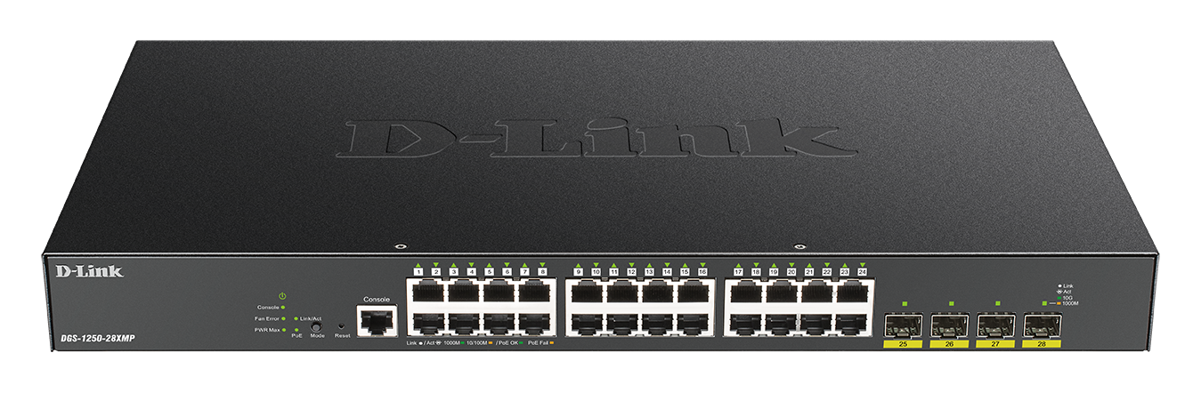 D-Link DGS-1250-28XMP 24-Port Managed 10G PoE Switch is a Layer 2+ Smart Managed Switch featuring 24 image 4