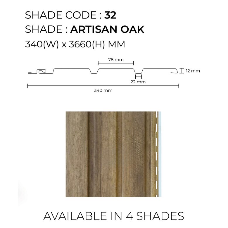 Pare Exterior PVC Wall Panels | Norma Panel Artisan Oak 105 | Elegant and Durable Design for Exterior Spaces image 2