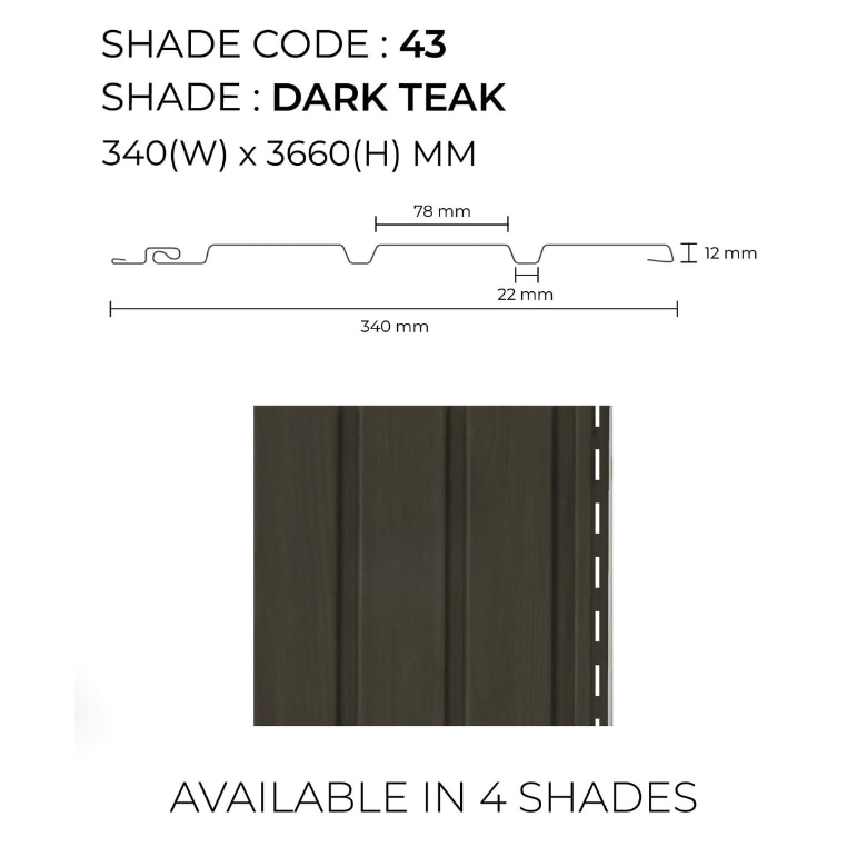 Fluted Exterior Wall Panel | Norma Panel Dark Teak 105 | Rich and Elegant Design for Durable Exteriors image 2