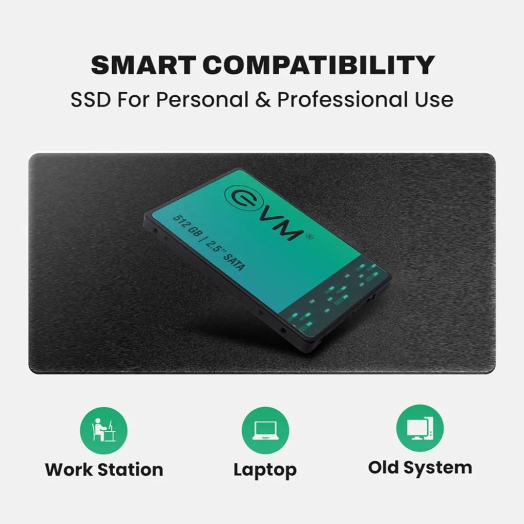 EVM 512GB 2.5 Inch SATA III Internal SSD | Up to 550MB/s Read 500MB/s Write | High Speed Storage for Laptop Desktop | 5 Year Warranty (EVM25/512GB) image 7
