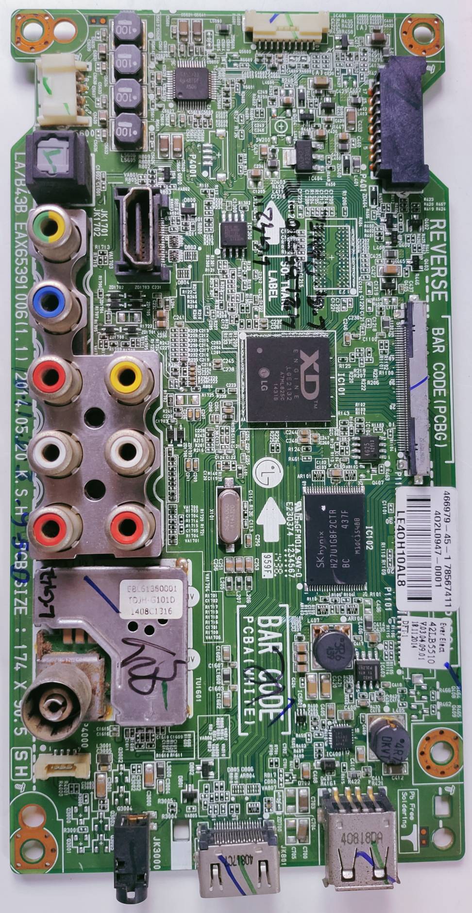 LG 42LB5510-TB LED Full HD TV Motherboard, Main Board, Main PCB image 2
