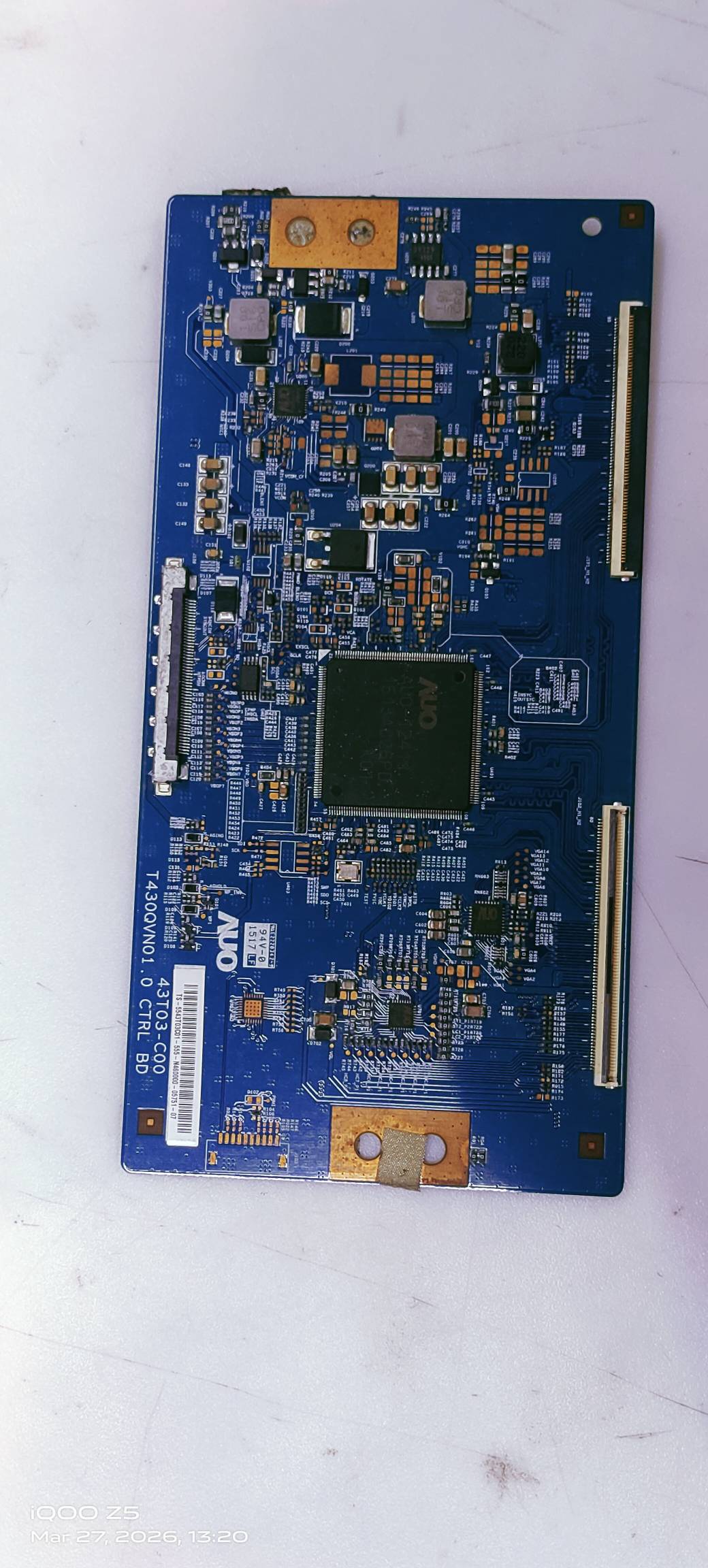 AUO TCON 43T03-C00 LED TV FHD PART NO. T430QVN01. 0 CTRL BD image 2