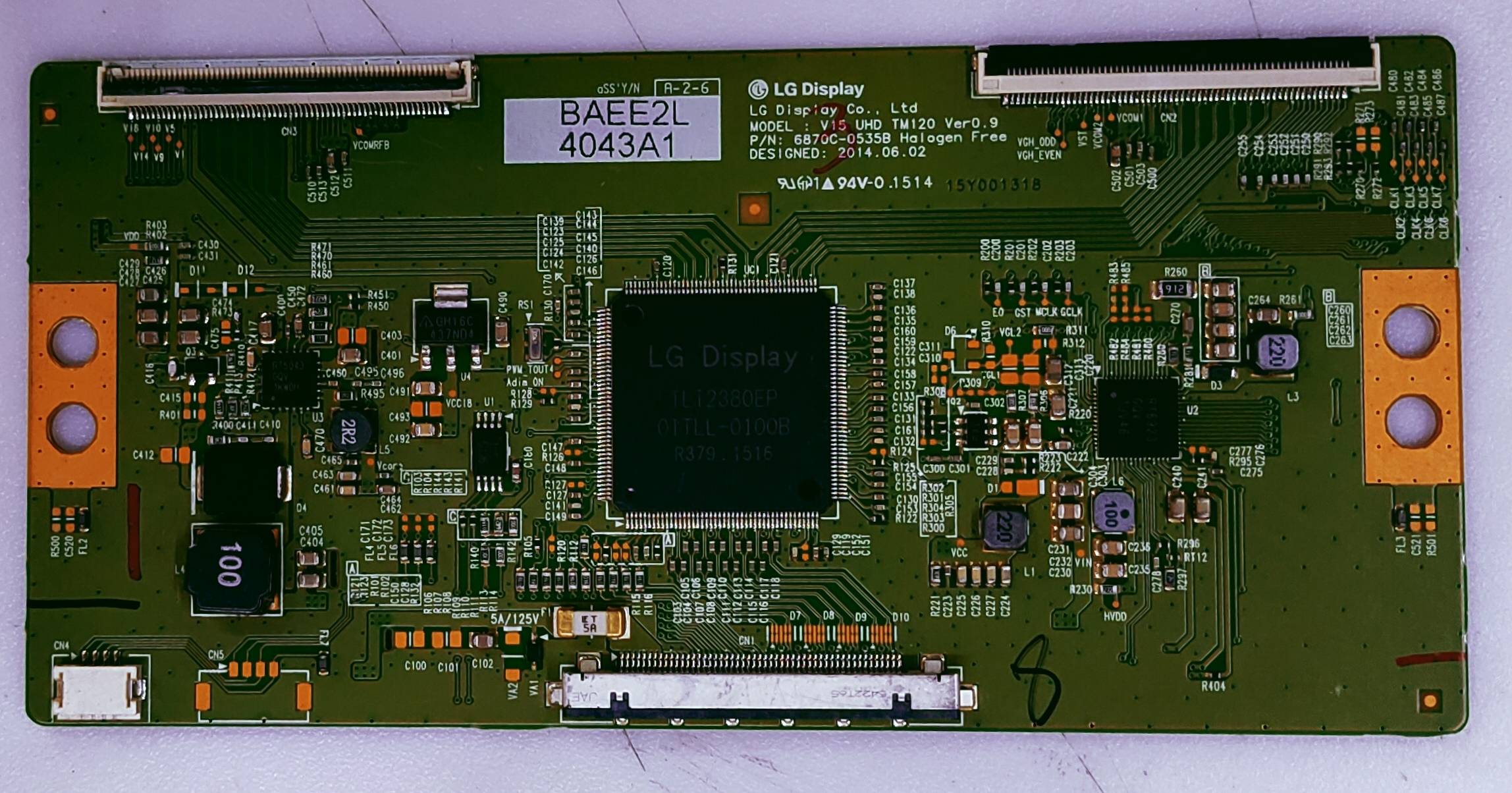 PANASONIC V15, UHD TM120 VER0. 9, P/N 6870C-0535B HA L OGEN FREE image 4