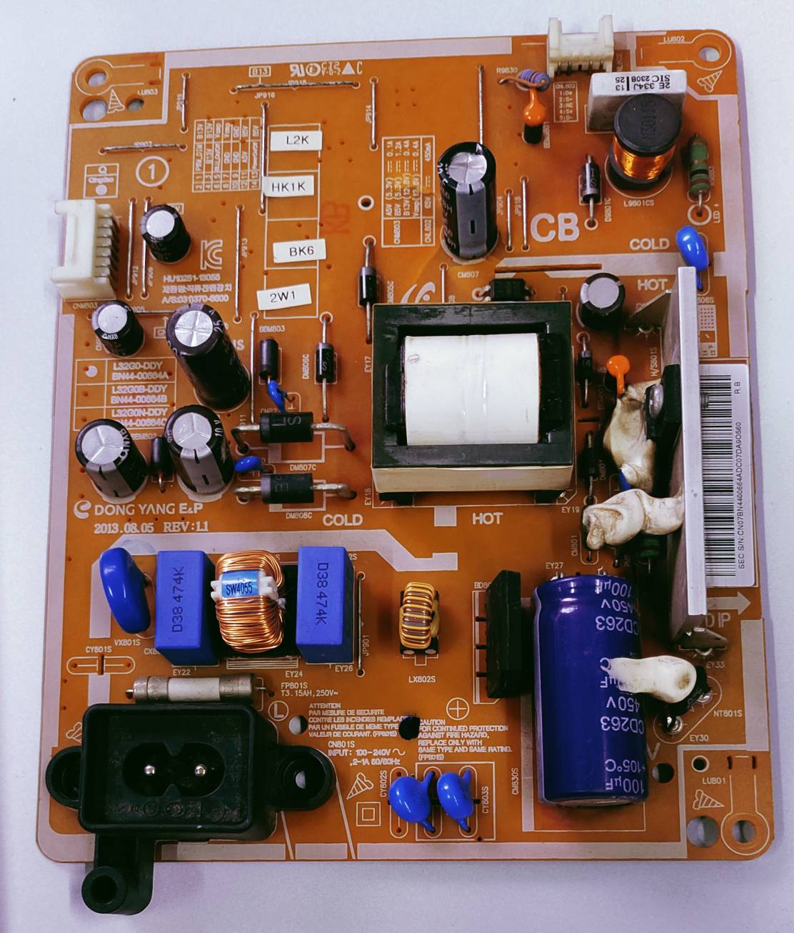 SAMSUNG LED TV UA32EH4003R Power Supply Board, SAMSUNG LED TV UA32EH4003R Smps Board, SAMSUNG LED TV UA32EH4003R Power Supply PCB Board, #wb49 image 3